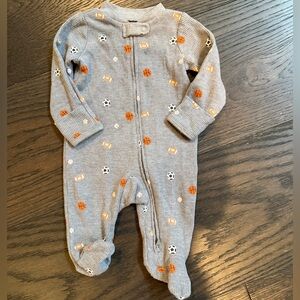 Gray Sports-Themed Kids One Piece